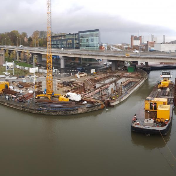 Voorbereidende werkzaamheden Vaartkombrug Leuven